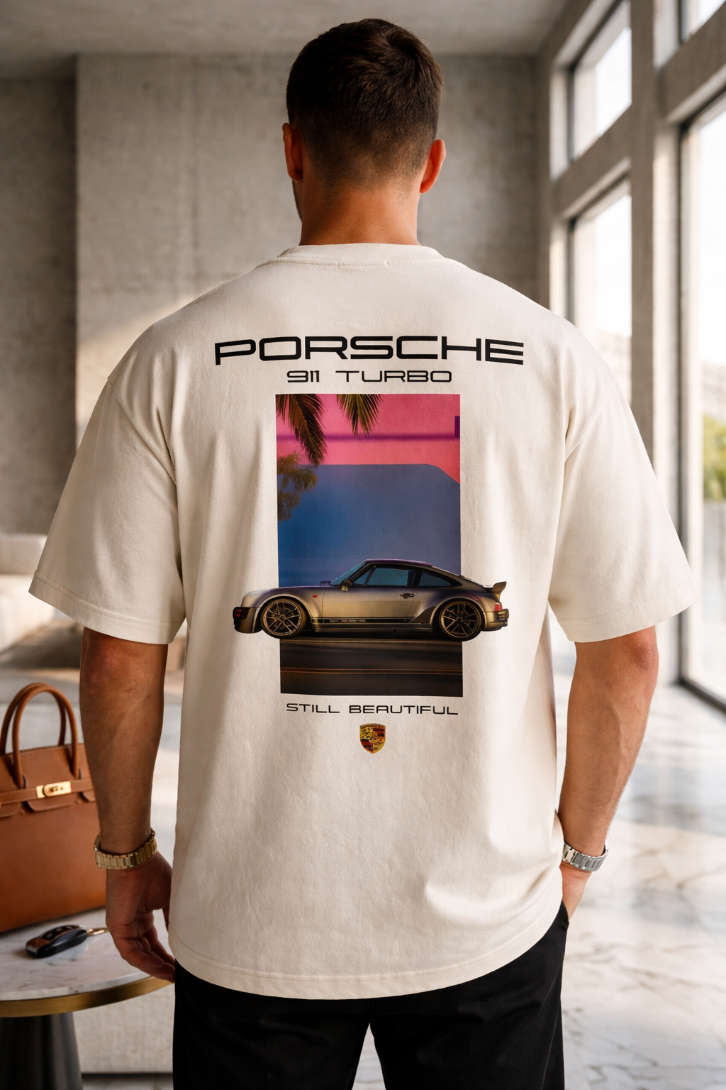 Porsche 911 Turbo Oversized DTF T-Shirt – Off White