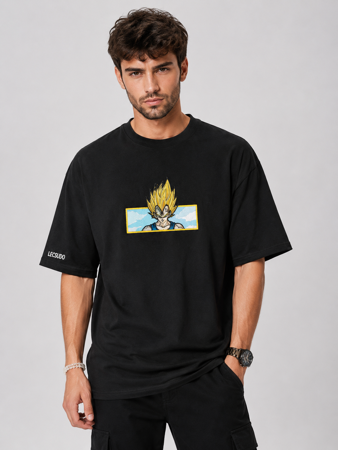 Super Saiyan Oversized Black T-Shirt