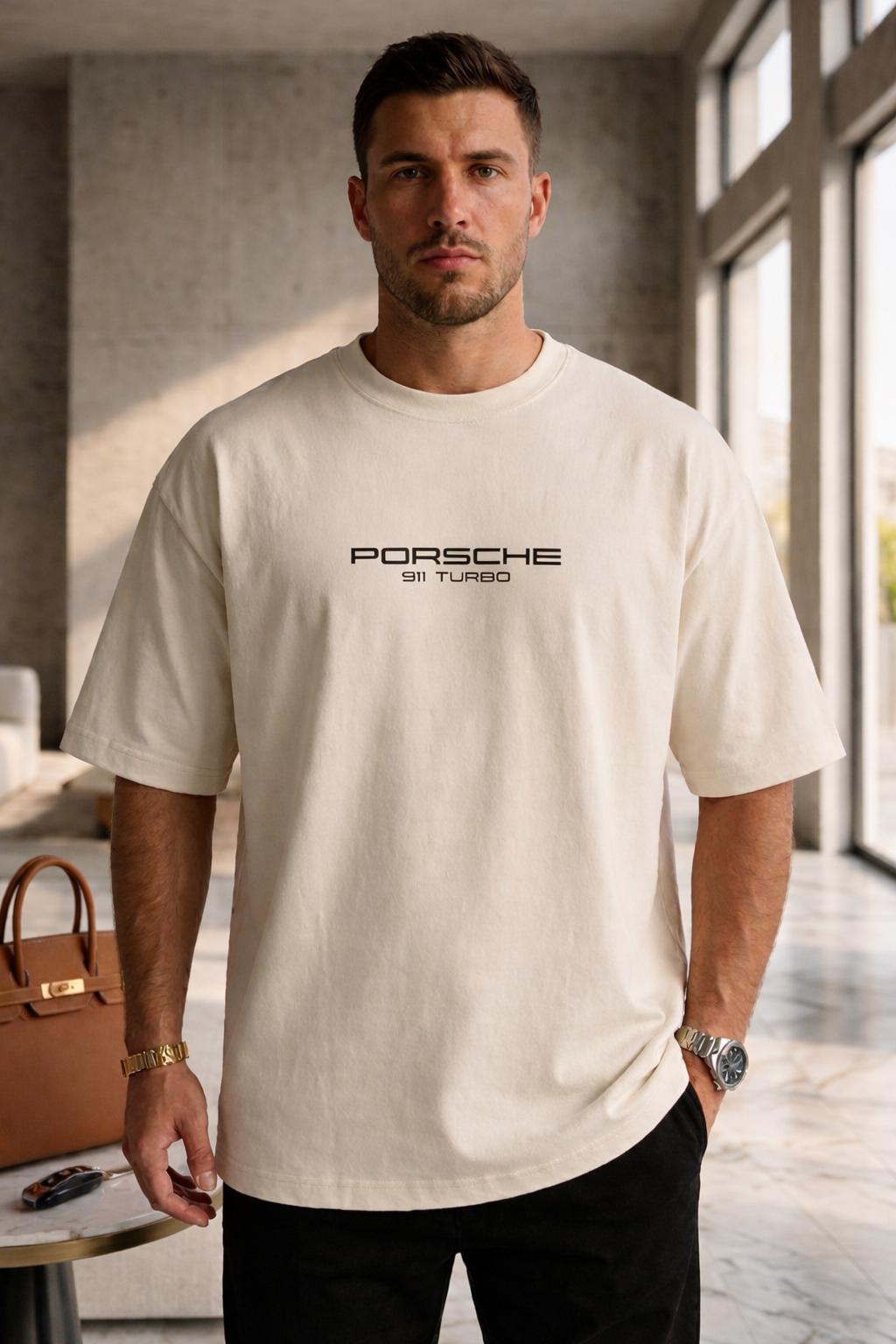Porsche 911 Turbo Oversized DTF T-Shirt – Off White