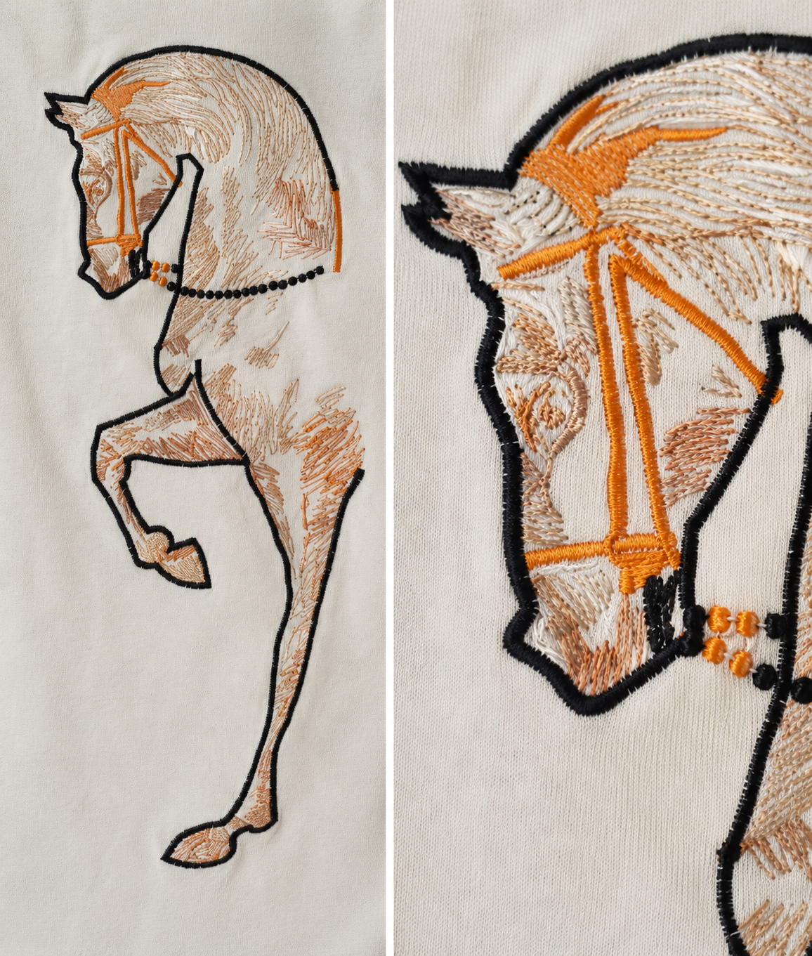 Embroidered Horse Oversized T-Shirt – Off White
