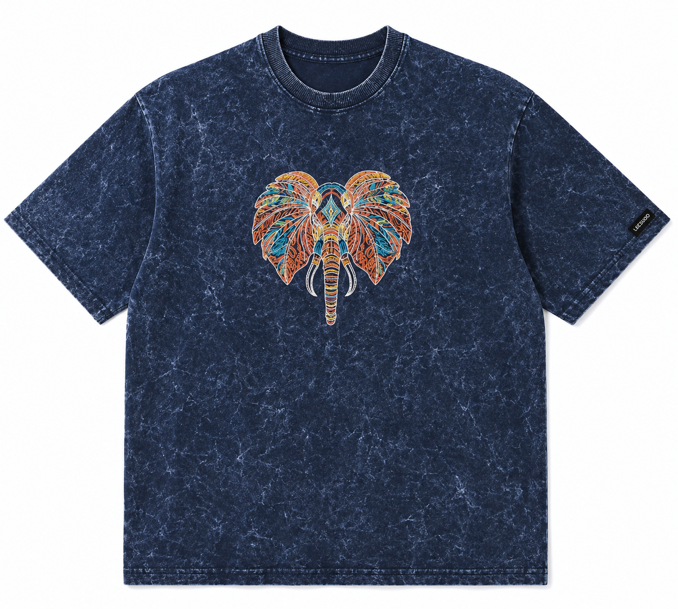 Elephant Oversized Acid Wash T-Shirt