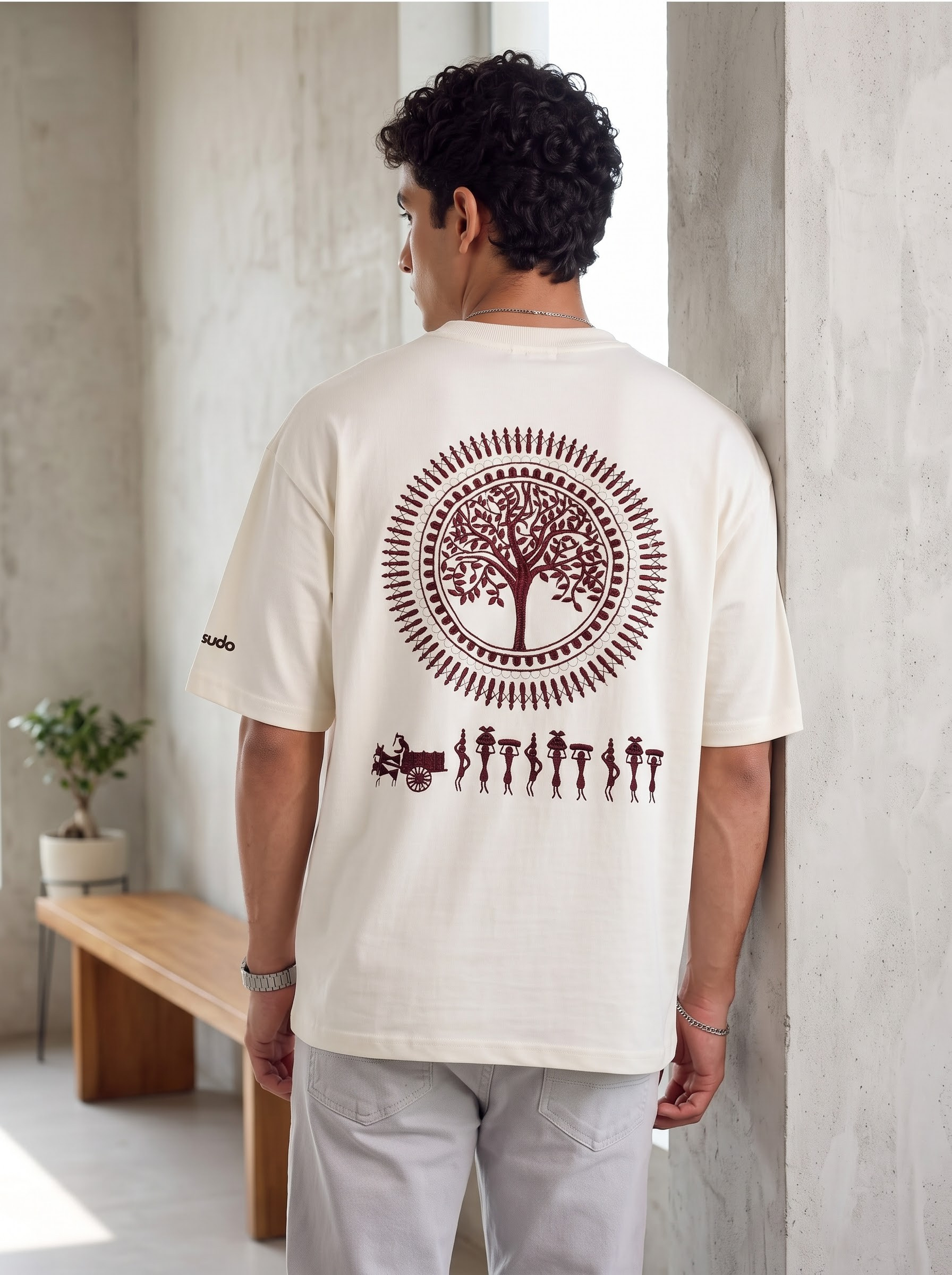 Mandala Art Premium Embroidery T-Shirt
