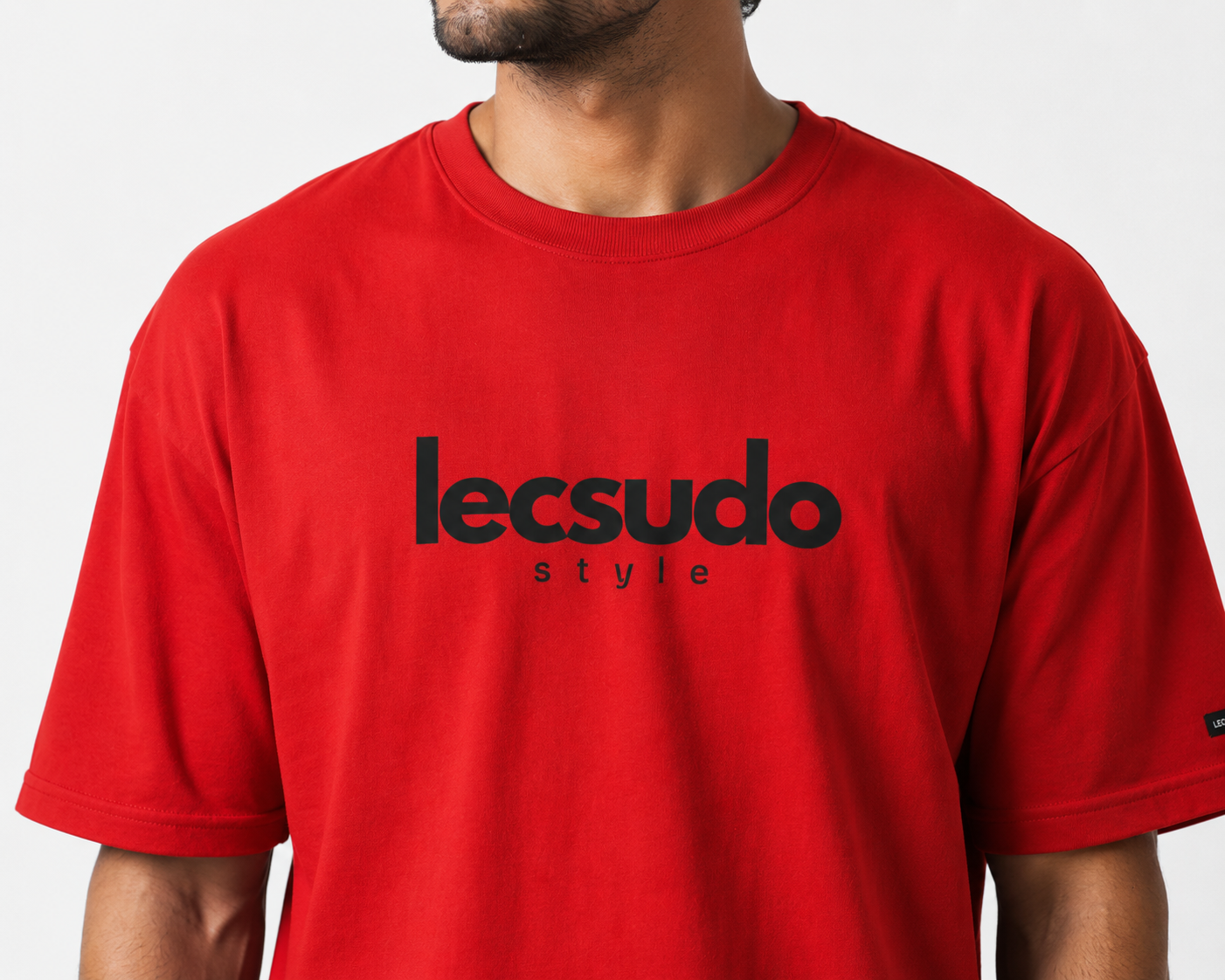 LECSUDO Signature Oversized Red T-Shirt