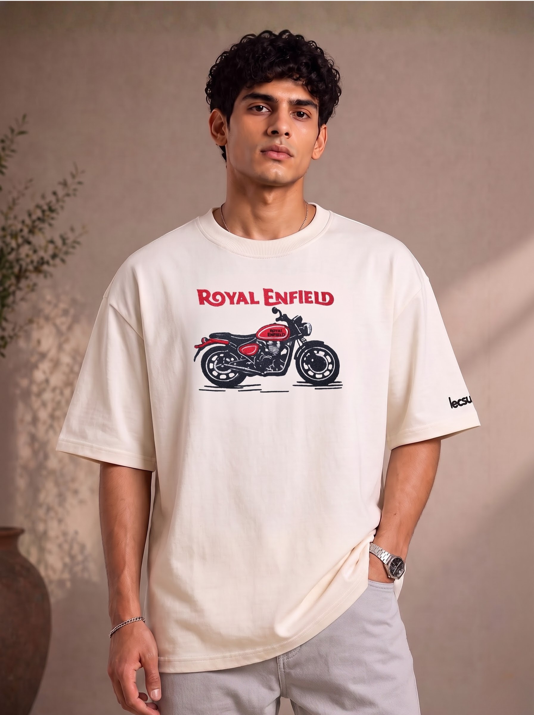 Royal Enfield Bullet Edition Premium Embroidered Oversized T-Shirt